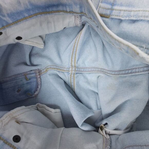 ABERCROMBIE 90s High Rise Relaxed Jean Shorts Clean Girl Raw Hem Light Denim Y2k - Picture 6 of 9